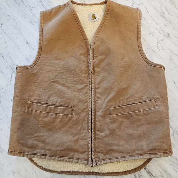 Carhartt Other - Vintage Carhartt Sherpa Lined Vest Sz Large